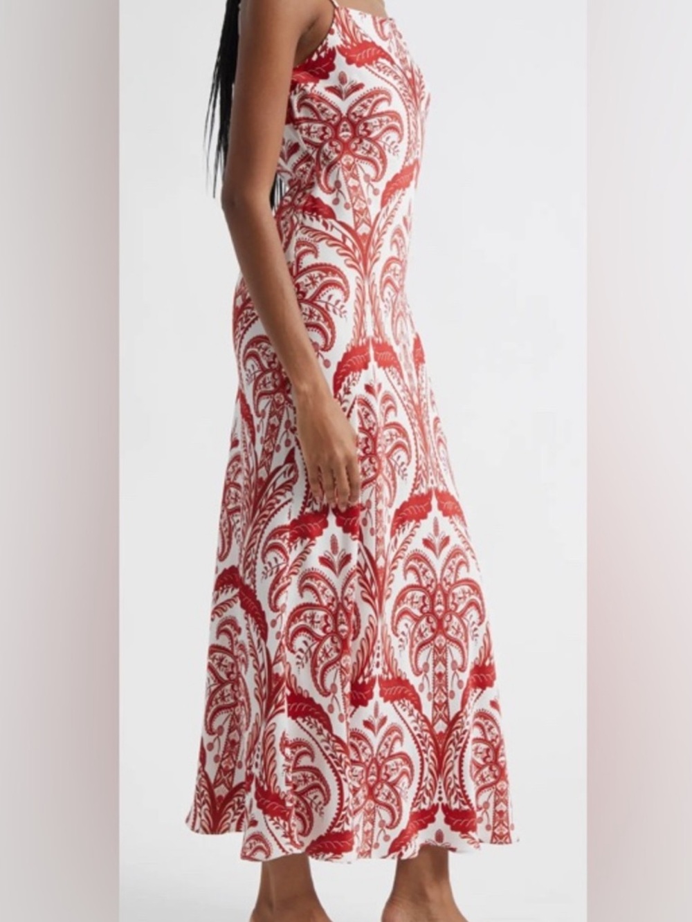 ⭐️FARM RIO Cameo Red & White Tropical Slip Dress Spaghetti Strap⭐️ as is - Picture 3 of 10